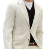 Men BXL Jacket | Men'S Solid Color Multi-Pocket Casual Blazer White