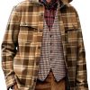 Men BXL Print Jacket | Men'S Casual Retro Check Print Single Breasted Pocket Jacket 26142633Xl Coffee Color