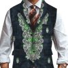 Men DJ Vest | Mexican Print Vintage Three-Pocket Lapel Casual Vest Photo Color