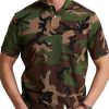 Men QMY Casual Short Sleeve Shirts | Retro Short Sleeve Polo Camouflage