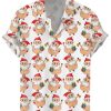 Men DJ Shirts | Fun Crazy Santa Print Casual Short Sleeve Shirt