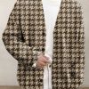 Men BXL Print Cardigan | Men'S Casual Houndstooth Print V-Neck Button-Down Knitted Cardigan Brown