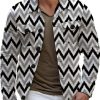 Men DJ Jacket | Vintage Ripple Print Pocket Single Breasted Lapel Jacket Photo Color