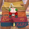 Men DJ Bottoms | Look At My Baby Santa Print Pocket Shorts Photo Color