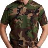 Men QMY Casual Shirts | Retro Short Sleeve Polo Camouflage