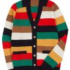 Men BXL Cardigan | Vintage Rainbow Multicolor Knitted Single Breasted Casual Cardigan Photo Color