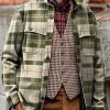 Men BXL Jacket | Men'S Casual Retro Plaid Printed Single-Breasted Jacket 39683165Xl Green