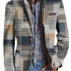 Men BXL Print Jacket | Men'S Retro Geometric Print Lapel Casual Blazer Photo Color