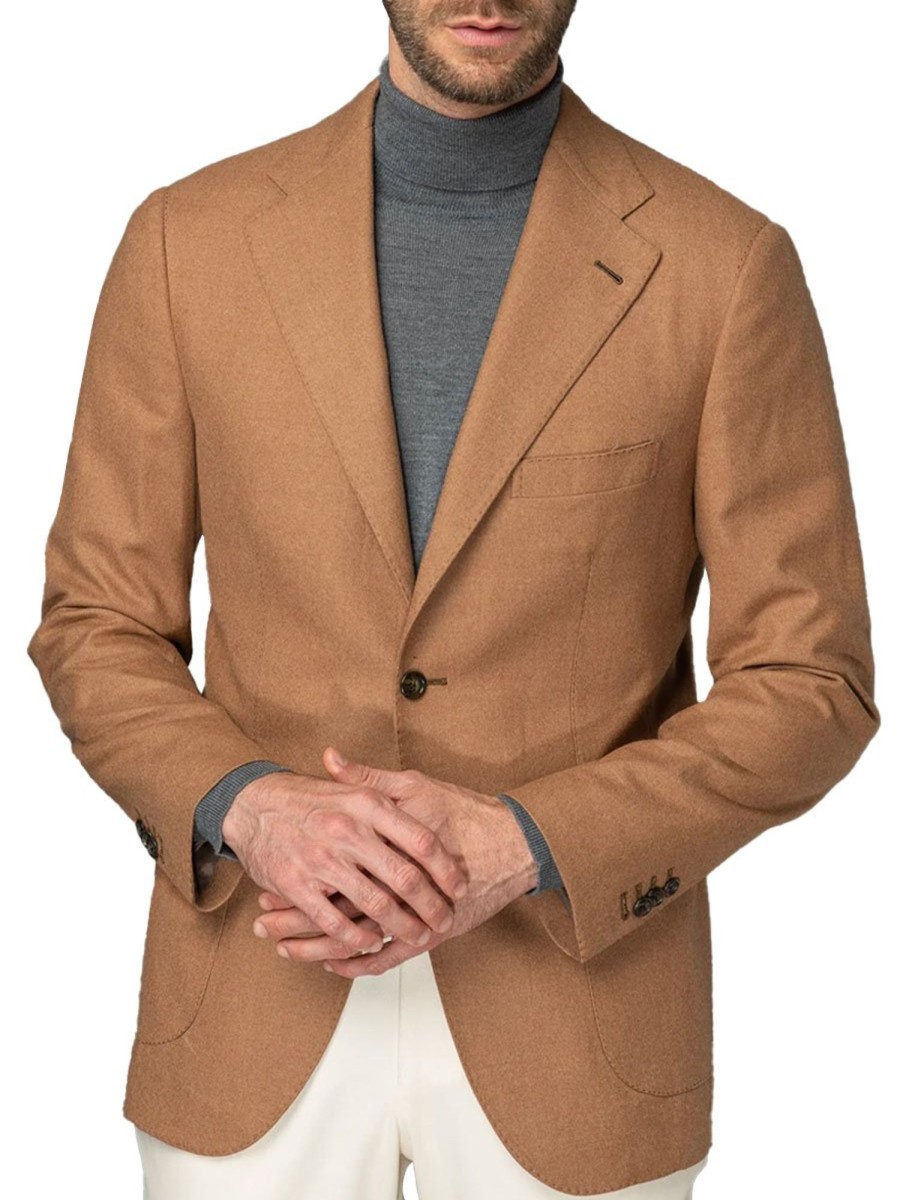 Men BXL Jacket | Men'S Solid Color Multi-Pocket Lapel Casual Blazer Khaki