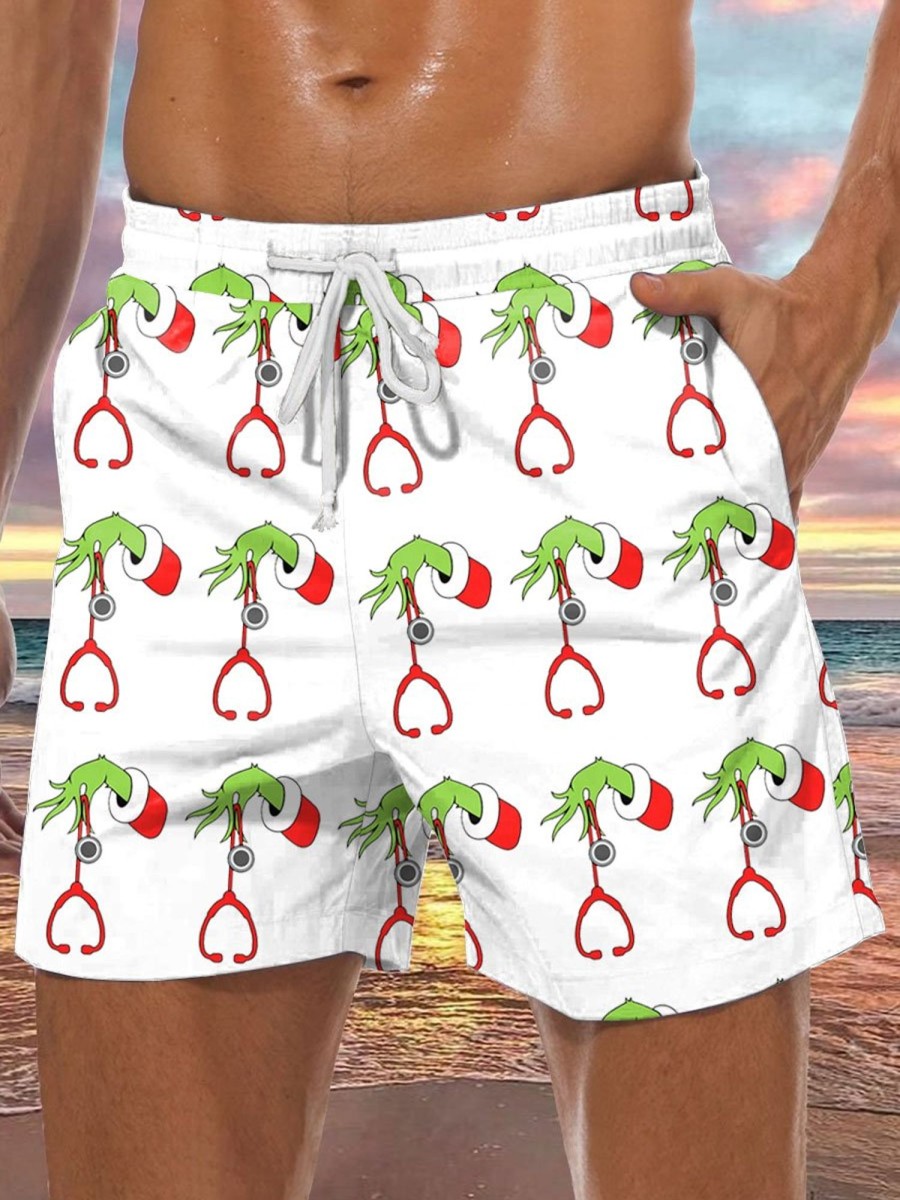 Men BXL Shorts | Fun Nurse Christmas Print Casual Shorts