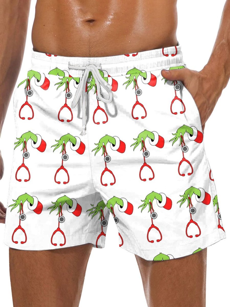 Men BXL Shorts | Fun Nurse Christmas Print Casual Shorts