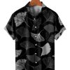 Men XT Shirts | Men'S Ginkgo Biloba Print Shirt 68816280X Black