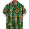 Men HLJ Shirts | Men'S Hawaiian Tiki Icon Print Short Sleeve Shirt Photo Color