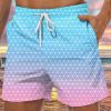 Men GYJ Bottoms | Bright Pink And Blue Gradient Print Casual Shorts Photo Color