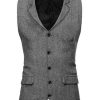 Men DJ Vest | Retro 3-Pocket Single-Breasted Casual Blazer Vest Gray