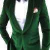 Men BXL Jacket | Men'S Solid Velvet Multi-Pocket Lapel Blazer Green