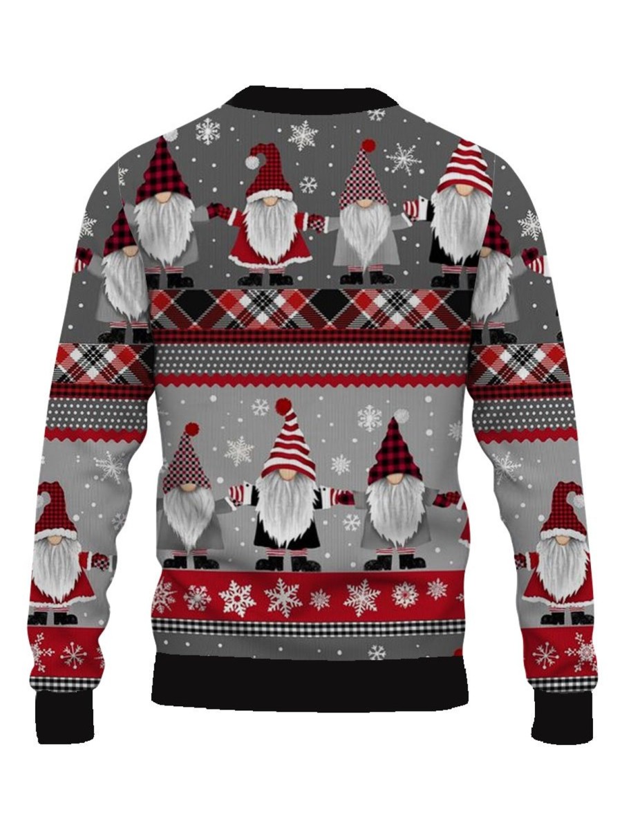 Men BXL Ugly Sweater | Men'S Casual Christmas Rock Crew Neck Sweatshirt Red