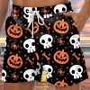 Men LJC Shorts | Pumpkin Skull Print Track Shorts Black