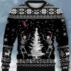 Men DJ Ugly Sweater | Fun Dancing Devil Print Casual Crew Neck Sweatshirt Black