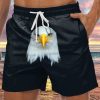 Men GYJ Bottoms | Men'S Personalized Eagle Head Print Casual Shorts Black