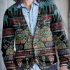 Men BXL Print Cardigan | Men'S Casual Retro Fun Cartoon Game V-Neck Sweater Cardigan Photo Color