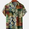 Men DJ Shirts | Vintage Hawaiian Graphic Men'S Casual Short Sleeve Chest Pocket Shirt