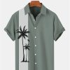 Men HLJ Shirts | Men'S Beach Casual Breathable Hawaiian Short Sleeve Shirt Photo Color