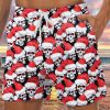 Men LJC Bottoms | Santa Hat Skull Print Hawaiian Track Shorts Photo Color