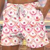 Men LJC Bottoms | Watercolor Chest Print Hawaiian Track Shorts Photo Color