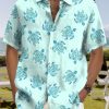 Men HLJ Shirts | Sea Turtle Breathable Comfort Hawaiian Shirt Light Blue