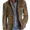 Men BXL Print Jacket | Vintage Twill Leopard Print Blazer Photo Color