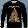 Men DJ Ugly Sweater | Vintage Merry Cockmas Print Crew Neck Sweatshirt Black