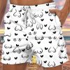 Men DJ Bottoms | Boobs And Hearts Print Pocket Tie Shorts White