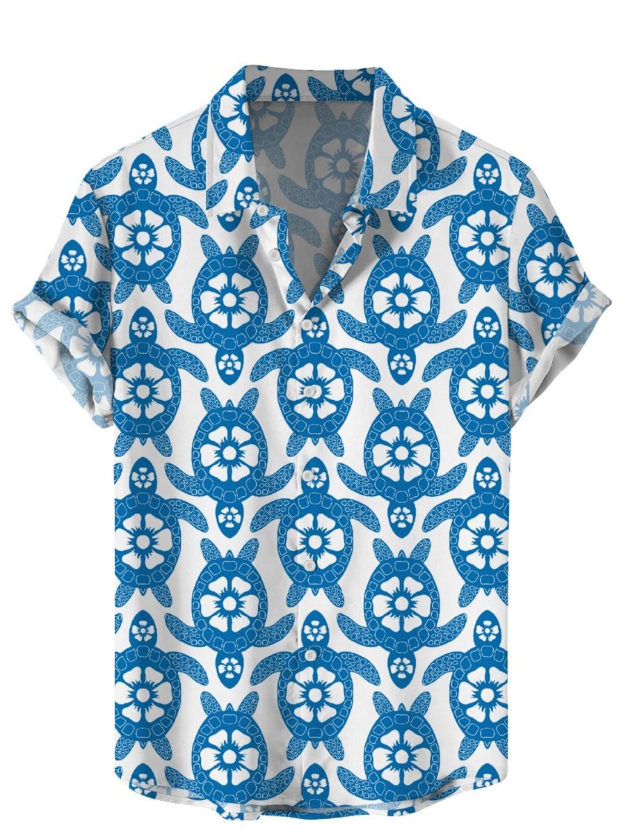 Men HLJ Shirts | Turtle Hawaiian Comfort Short Sleeve Shirt White