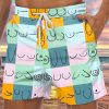 Men DJ Bottoms | Rainbow Plaid And Breast Cancer Survivor Print Pocket Shorts Photo Color