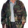 Men BXL Jacket | Men'S Camo Print Pocket Casual Shirt Jacket Army Green