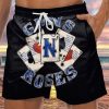 Men LJC Shorts | Playing Card Print Track Shorts Black