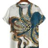 Men HLJ T-Shirts | Men'S Undersea Big Octopus Round Neck Short Sleeve T-Shirt White