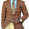 Men BXL Jacket | Vintage Wool Plaid Suede Patchwork Casual Blazer Brown