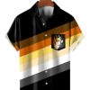 Men HLJ Shirts | Proud Bear Colorblock Print Chest Pocket Short Sleeve Shirt Black