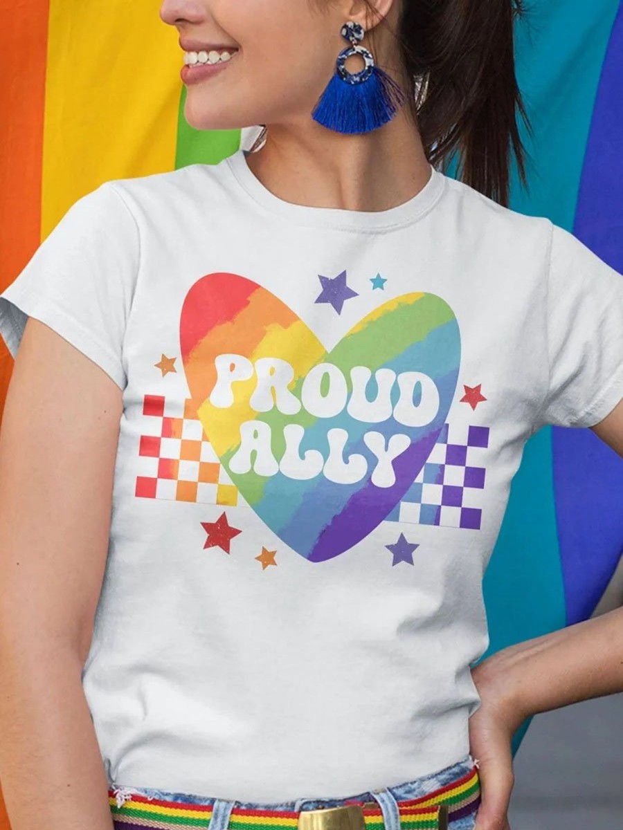 Women DJ | Lgbtq Rainbow Pride Ally Parade Print T-Shirt