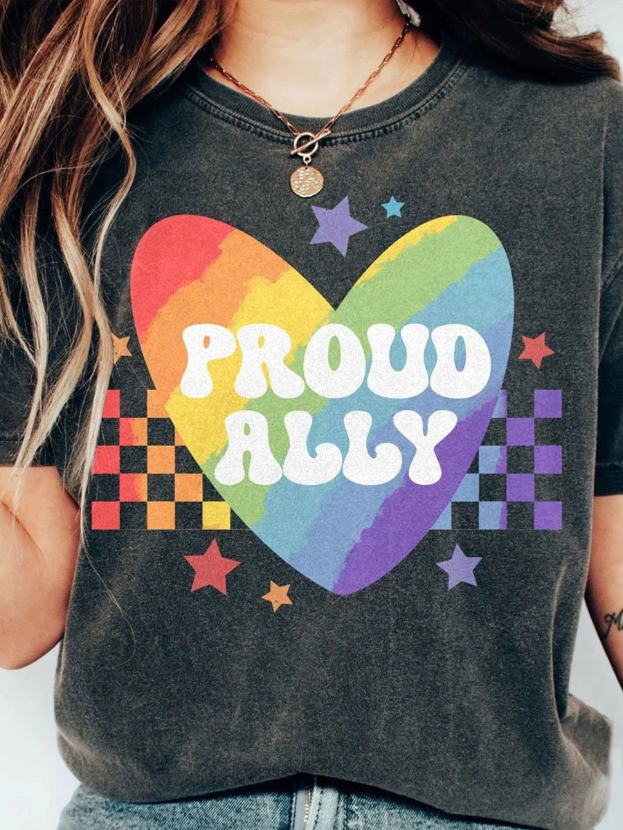 Women DJ | Lgbtq Rainbow Pride Ally Parade Print T-Shirt