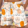 Men GYJ Bottoms | Ladies Chest Print Casual Shorts White