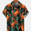 Men HLJ Shirts | Men'S Hawaiian Crab Casual Short Sleeve Shirt Photo Color