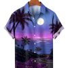 Men HLJ Shirts | Men'S Hawaiian Wild Way Short Sleeve Shirt Purple