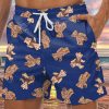 Men BXL Bottoms | Fun And Cute Bear Print Casual Shorts Blue