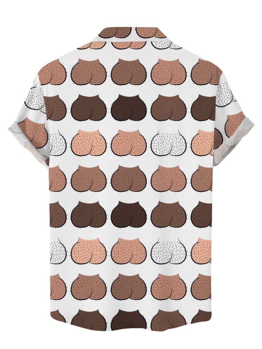 Men DJ Shirts | Fun Cocks Print For All Skin Tones Short Sleeve Shirt Photo Color