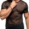 Men DJ Casual Shirts | Sexy Casual Round Neck Short-Sleeved T-Shirt Black