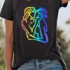 Women DJ | Women'S Lgbt Lesbian Rinbow Kiss Love Pride Art T-Shirt