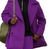 Men DJ Jacket | Lapel Double Pocket Woolen Coat Purple